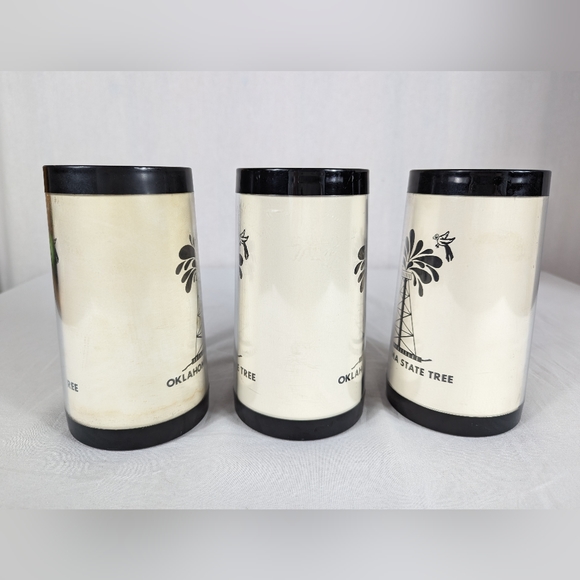 Thermo Serv Vintage Mug Cup Oklahoma State Tree Oil Rig Made in USA - Set of 3 - Picture 3 of 15